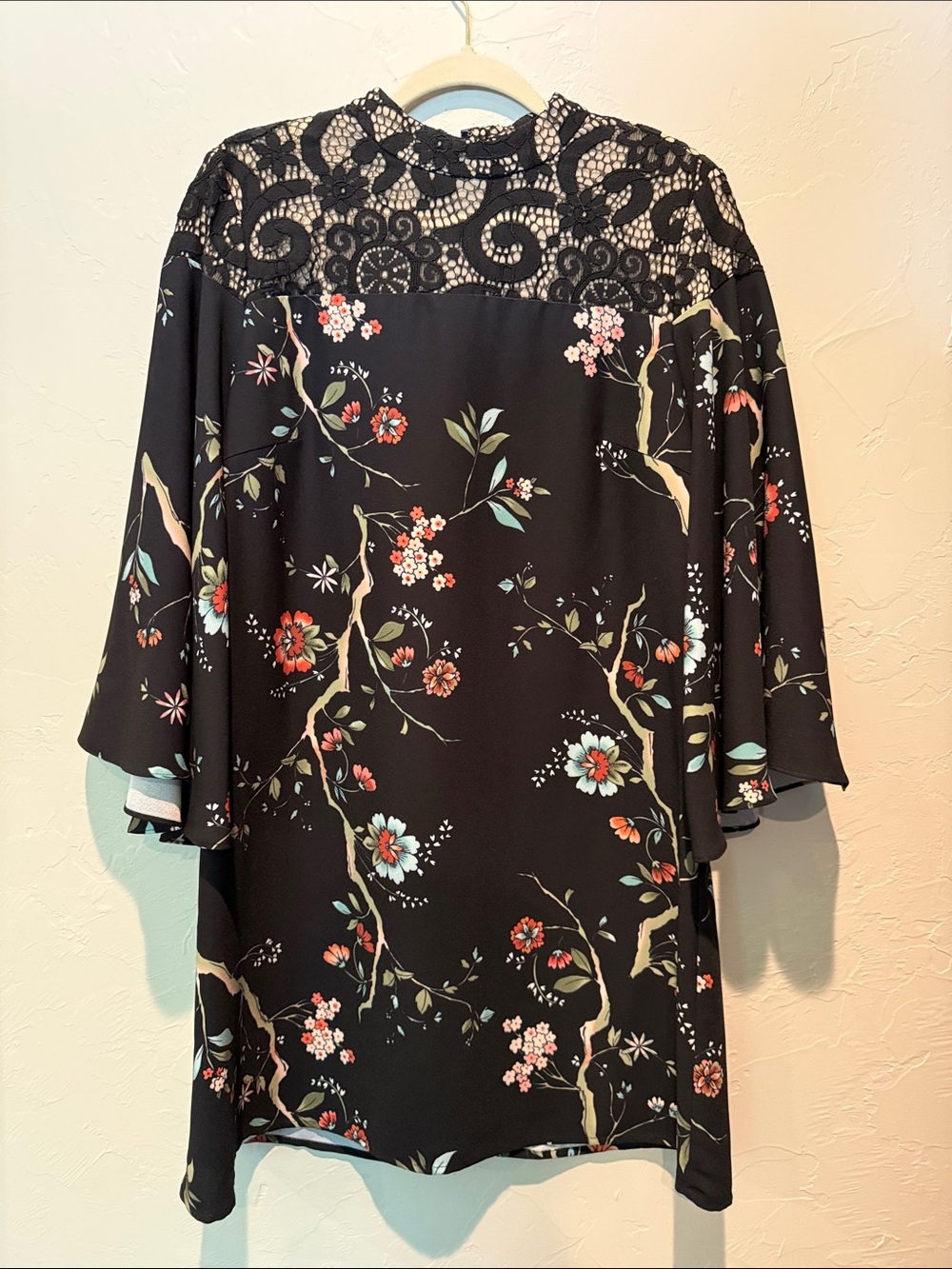 Nanette Lepore Black Lace Floral Yoke Dress
